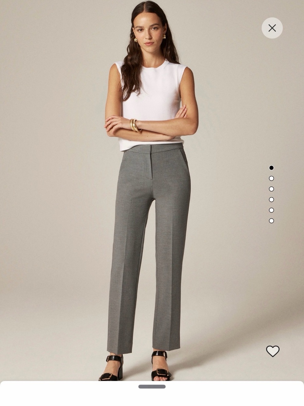J. Crew Kate Light Gray Tailored Straight-Leg Trousers - Picture 4 of 6